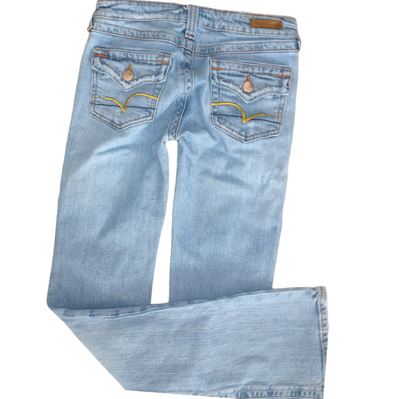 Vintage Vigoss Premium Denim Jeans 3/4 Light Wash Straight Leg Slight Flare - Picture 4 of 16